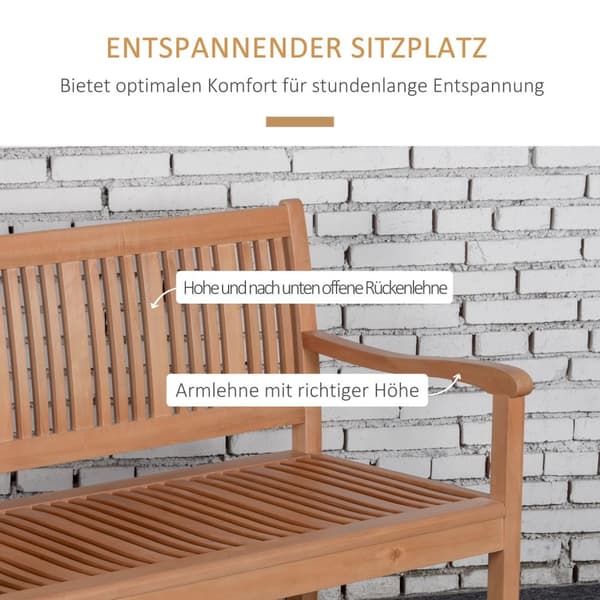 Hagebenk 2-Seters Poplar Wood Ryggstøtte Gul 180Kg Patio Garden
