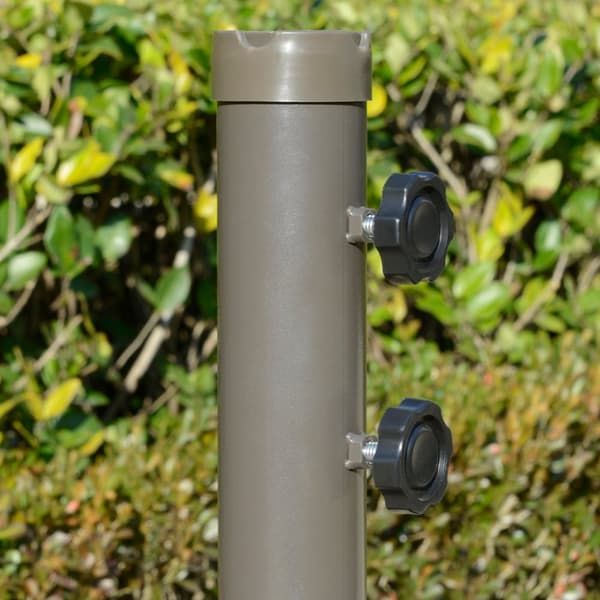 Parasoll Cantilever Paraply Ø2,67 X 2,45 M Krank Paraply Med Dobbelt Tak Kryssfot Stål Utendørs Solskjerming Polyester Stål Lys Grå
