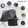 Miniatyrbild 6 av 10: Campingsäng Med Tält Upphöjd Tältsäng För 1 Person Kupoltält Med Luftmadrass Inkl Bärväska Grå 200 X 86 X 147 Cm