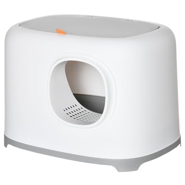 Kattesøppel Med Hette Toalett Mesh Base Plast Hvit 55X40X39Cm Opp Til 5Kg