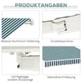 Miniatyrbilde 8 av 10: Manuell Foldearmsmarkise 4 M Med Håndsveiv Balkongmarkise Solskjerming Veggmontering Balkong Aluminium Hvit + Grønn 395 X 245 Cm