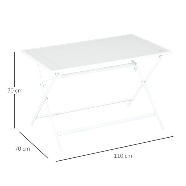Kokoontaittuva Pöytä Puutarhapöytä Sateenvarjo Reikä Kokoontaittuva Pöytä Sivupöytä Parvekepöytä Piknikpöytä Metalli 110X70X70Cm