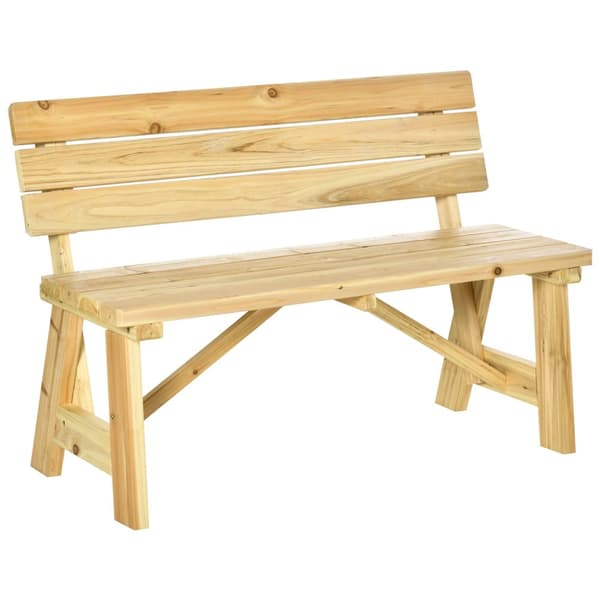 Trädgårdsbänk 2-Sits Parkbänk Av Trä Bänk Upp Till 220 Kg Bänk Uteplatsbänk Med Ryggstöd Trädgårdsmöbler Massivt Trä 116 X 56 X 80 Cm