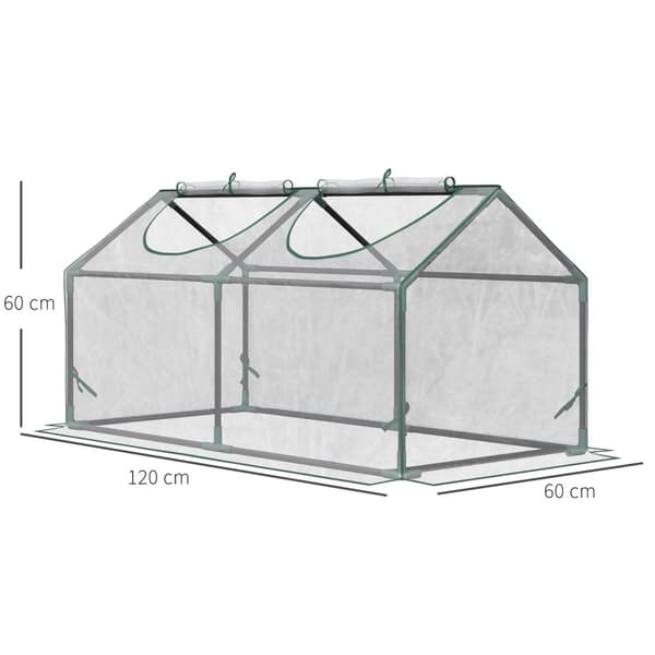 Foliedrivhus Med Vindu, Pvc Drivhus, Tomathus, Kaldramme, 120X60X60 Cm, Gjennomsiktig
