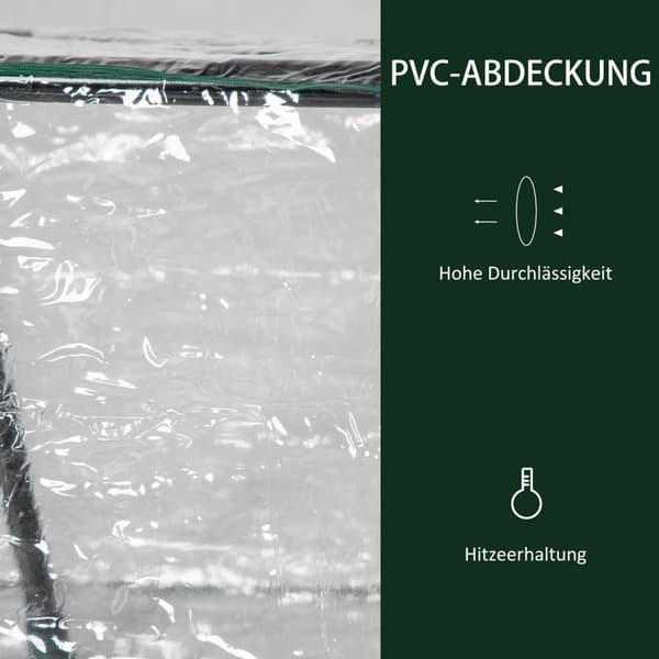 Foliedrivhus Med Vindu, Pvc Drivhus, Tomathus, Kaldramme, 120X60X60 Cm, Gjennomsiktig