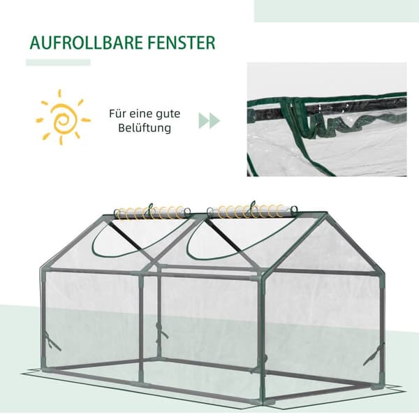 Foliedrivhus Med Vindu, Pvc Drivhus, Tomathus, Kaldramme, 120X60X60 Cm, Gjennomsiktig