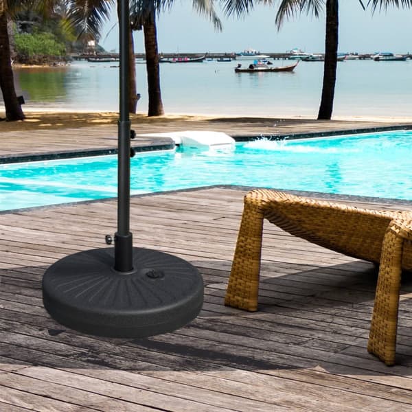 Parasollfot 22 Kg, For Ø38/48 Mm Parasoll, Sement, Sort, Ø51 X 12H Cm