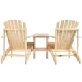 Miniatyrbilde 10 av 10: Adirondack Hagestol Med Bord Og Paraplyhull 2-Seters Hagestol Sittegruppe Hagemøbler Til Balkong Heltre Naturlig 178 X 87 X 92 Cm