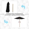 Miniatyrbilde 5 av 10: Parasoll Hageparaply 3-Lags, Solbeskyttelse, Bambus & 180/㎡ Polyester, Svart, Ø2,5X2,3M