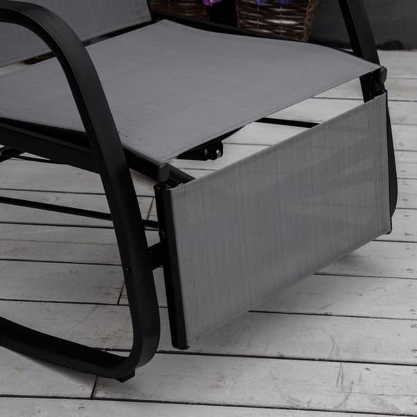 Gyngestol Gyngestol Med Ryglæn Haveseng Gyngestol Med Fodstøtte Justerbar Op Til 160 Kg Textline Grå 90 X 64 X 96,5 Cm