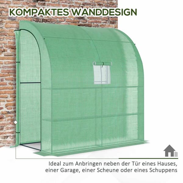 Folie Drivhus Drivhus Med 2 Dører Planteheising Uv-Beskyttelse Stål Pe Grønn 200 X 100 X 215 Cm