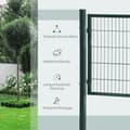 Pikkukuva 6 / 10: Puutarhaportti Puutarhaovi Aita Portin Pihaovi Teräskahvasta Lukko Ja Avaimet 97 X 150 Cm Vihreä