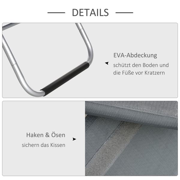 Have Liggestole Med Hynder Solseng Relax Liggestol Ergonomisk Aluminium Tekstlinje Grå 160 X 60 X 65 Cm