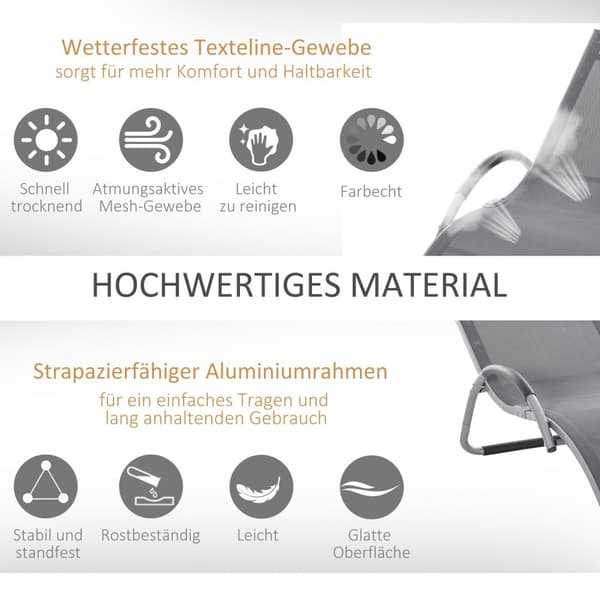 Have Liggestole Med Hynder Solseng Relax Liggestol Ergonomisk Aluminium Tekstlinje Grå 160 X 60 X 65 Cm