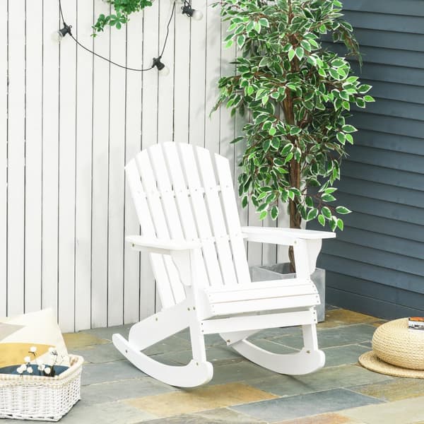 Adirondack Havestol Gyngestol Gyngestol Havestol Havemøbler Balkon Stol Hvid 77 X 94 X 97 Cm