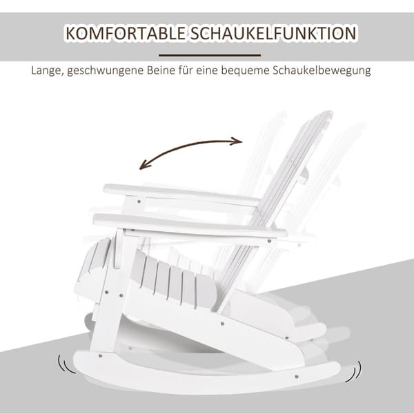Adirondack Havestol Gyngestol Gyngestol Havestol Havemøbler Balkon Stol Hvid 77 X 94 X 97 Cm