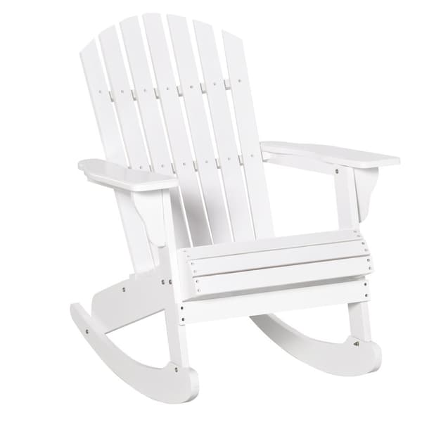 Adirondack Havestol Gyngestol Gyngestol Havestol Havemøbler Balkon Stol Hvid 77 X 94 X 97 Cm