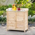Miniatyrbillede 3 af 10: Haveskab Plantebord Med Underskab Træ Udstyr Skab Skab Med 2 Hylder Redskabsskur Haveskur Udendørs Natur 83 X 40 X 92 Cm