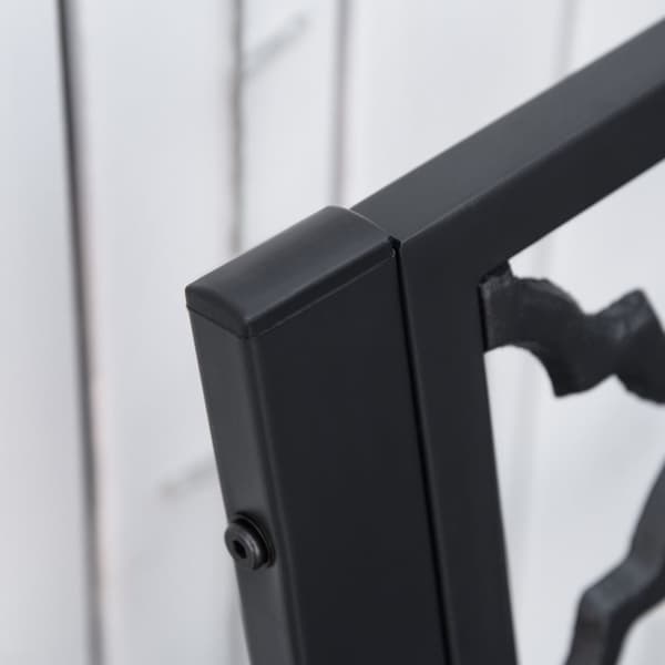 Hagebenk 2-Seters Elegant Parkbenk Laget Av Metall, Opptil 240 Kg, Med Rygg Og Armlener, Støpejern, Svart, 128X58,5X89 Cm