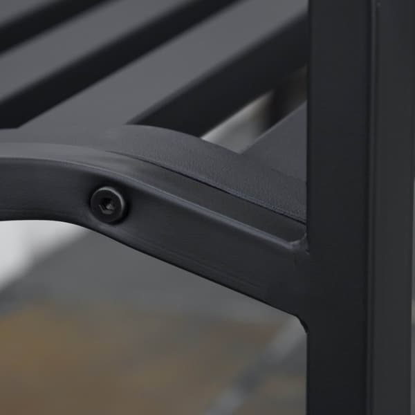 Hagebenk 2-Seters Elegant Parkbenk Laget Av Metall, Opptil 240 Kg, Med Rygg Og Armlener, Støpejern, Svart, 128X58,5X89 Cm