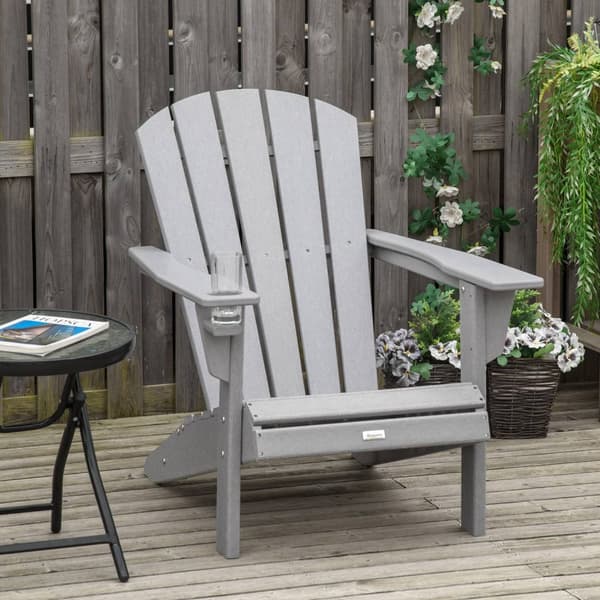 Adirondack Havestol Med Kopholder Havestol Havemøbler Balkonstol Grå Plast 75 X 87 X 90 Cm