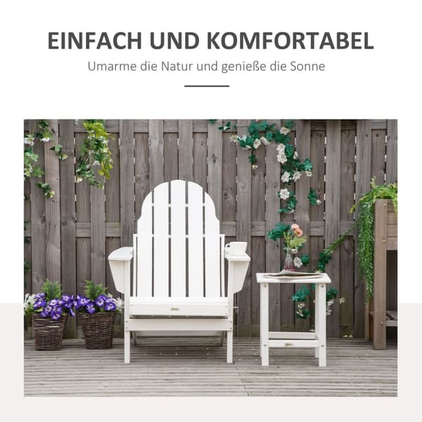 Adirondack Hagestol Sammenleggbar Hagestol Balkongstol Hagemøbler Hvit 75X87X93Cm