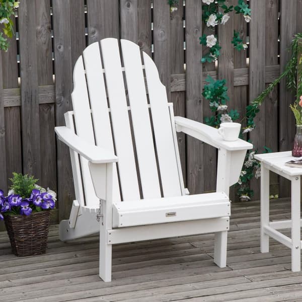 Adirondack Hagestol Sammenleggbar Hagestol Balkongstol Hagemøbler Hvit 75X87X93Cm