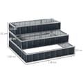 Miniatyrbild 4 av 10: Steel Upphöjd Säng 3-Vånings Trädgårdssäng Med T-Shape Växtskyltar Handskar Växtbädd Örtbädd Blomstrappa För Balkong Trädgård Mörkgrå 118 X 118 X 62 C