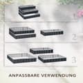 Miniatyrbild 5 av 10: Steel Upphöjd Säng 3-Vånings Trädgårdssäng Med T-Shape Växtskyltar Handskar Växtbädd Örtbädd Blomstrappa För Balkong Trädgård Mörkgrå 118 X 118 X 62 C