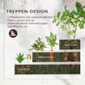Miniatyrbild 6 av 10: Steel Upphöjd Säng 3-Vånings Trädgårdssäng Med T-Shape Växtskyltar Handskar Växtbädd Örtbädd Blomstrappa För Balkong Trädgård Mörkgrå 118 X 118 X 62 C