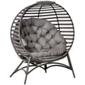 Miniatyrbilde 1 av 10: Papasan Stol Hagestol 2 Kurver Puter Oval Lounge Stol Sammenleggbar Balkong Patio Sand Brun Stål 118X75X139Cm