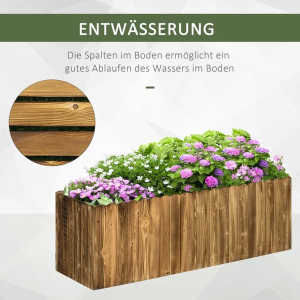 Opphøyd Seng Planter Urte Seng Planter Vegetabilsk Blomsterbed Blomsterkasse Grantre 120 X 40 X 40 Cm