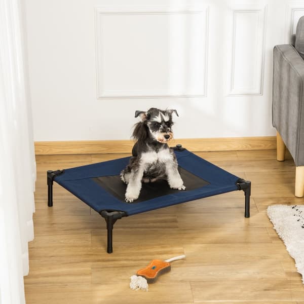 Hundeseng Hundeseng Udendørs Katteseng Husdyrseng Soveplads Stål 600D Oxford Stof Blå 76,2 X 61 X 18 Cm