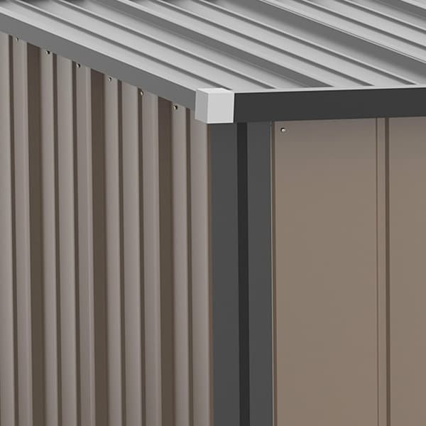 Solrik Hagebod 1,34 M² Redskapsbod Med Luketak Laget Av Galvanisert Stål, 161,5X94,5X196Cm, Brun