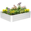 Pikkukuva 1 / 10: Korotettu Sänky Galvanoidusta Teräksestä Valmistettu Puutarhaistutin Puutarhakukkalaatikkoon Kukkaruukku Hopea 120 X 90 X 30 Cm