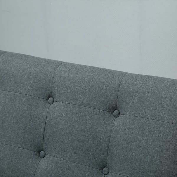 Dobbel Sofa Polstring Loveseat, Kompakt Design, To-Seter, Stoffsofa, 2-Seter, Lin Og Gummitre, Grå, 115X66,5X73Cm