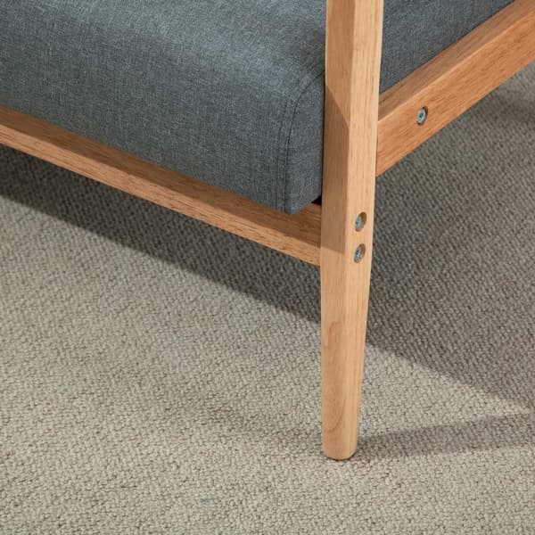 Dobbel Sofa Polstring Loveseat, Kompakt Design, To-Seter, Stoffsofa, 2-Seter, Lin Og Gummitre, Grå, 115X66,5X73Cm