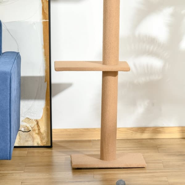 Høydejusterbar Skrapestolpe Klatretre For Katter, Leketre, Lysebrun, 43X27X228-260Cm
