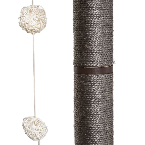Cat Kradsestolpe Klatretræ Med Sisal, Polstring Og Legetøjsbold, Grå, 71,5X49,5X120 Cm