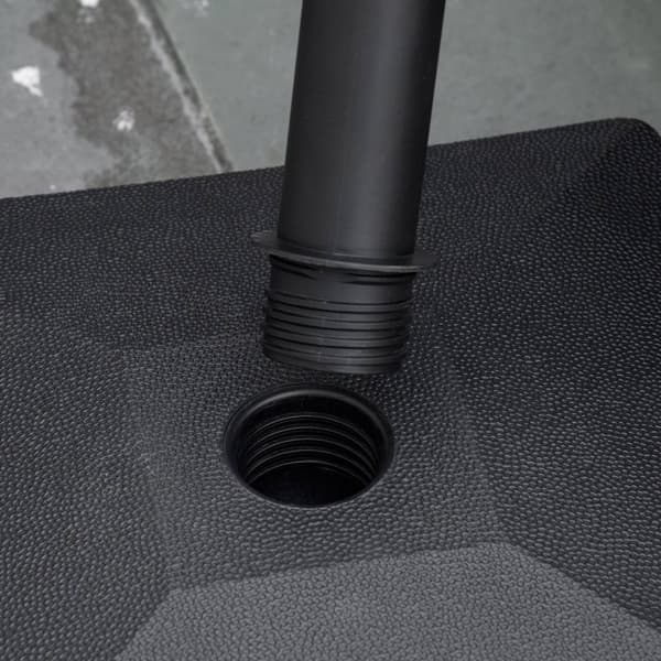 Parasollstativ Med Rulle, Kan Fylles Opp Til 20 Kg, For Paraplystenger 38/48 Mm, For Hage, Terrasse, Balkong, Svart, 45 X 45 Cm