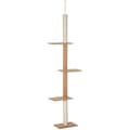 Pikkukuva 1 / 8: Korkeussäädettävä Raaputustolppakiipeilypuu Kissoille, Leikkipuu, Khaki, 43X27X228-260Cm