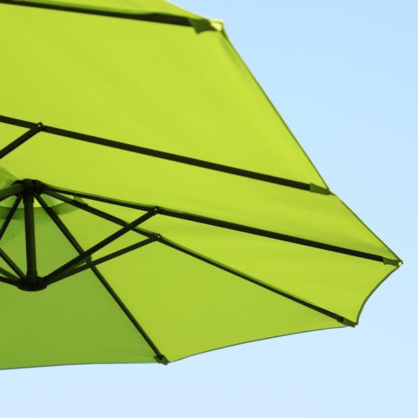 Parasol Hageparaply Market Paraply Dobbel Parasoll Patio Paraply Med Håndsveiv Grønn Oval 460 X 270 X 240 Cm