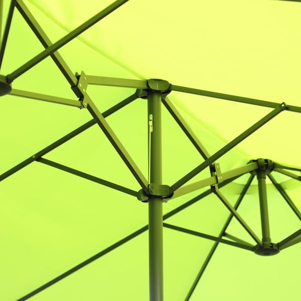 Parasol Hageparaply Market Paraply Dobbel Parasoll Patio Paraply Med Håndsveiv Grønn Oval 460 X 270 X 240 Cm