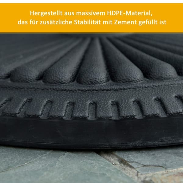 Aurinkovarjoteline 14 Kg Sateenvarjoteline Päivänvarjolle Pyöreät Sateenvarjotangot 35-48 Mm Aurinkovarjojalusta Puutarhaterassi Sementtiä Ø49 Cm