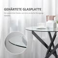 Miniatyrbillede 5 af 10: Sofabord Rundt Glasbord, Sort, Sidebord Med Sikkerhedsglas & Metalstel, 80X80X75 Cm