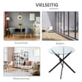 Miniatyrbillede 8 af 10: Sofabord Rundt Glasbord, Sort, Sidebord Med Sikkerhedsglas & Metalstel, 80X80X75 Cm