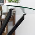 Miniatyrbillede 10 af 10: Sofabord Rundt Glasbord, Sort, Sidebord Med Sikkerhedsglas & Metalstel, 80X80X75 Cm