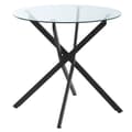 Miniatyrbillede 1 af 10: Sofabord Rundt Glasbord, Sort, Sidebord Med Sikkerhedsglas & Metalstel, 80X80X75 Cm
