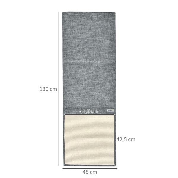 Skrabemåtte Sæt Med 2 Sofabeskyttelse Til Katte, Sisal-Skrabemåtte, Grå, 130X45X0,3 Cm, Til Lænestol Og Sofa