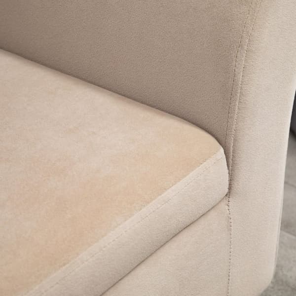 Benk For Stue Moderne Polstret Benk Med Lagringsplass, Fløyelsmyk Polyester, Gummitre, Armlener, 115,5X43,5X66Cm
